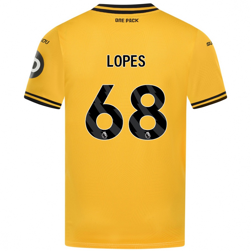 Niño Fútbol Camiseta Leo Lopes #68 Amarillo 1ª Equipación 2024/25 Argentina