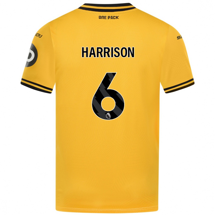 Niño Fútbol Camiseta Lexie Harrison #6 Amarillo 1ª Equipación 2024/25 Argentina