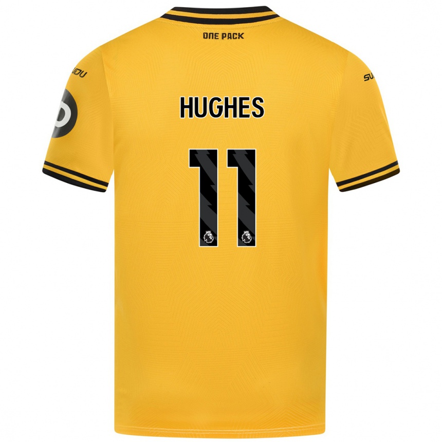 Niño Fútbol Camiseta Amber Hughes #11 Amarillo 1ª Equipación 2024/25 Argentina