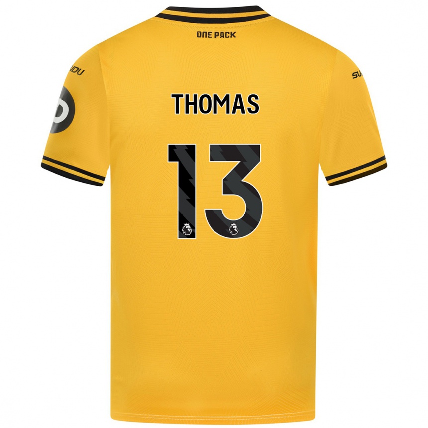 Niño Fútbol Camiseta Bec Thomas #13 Amarillo 1ª Equipación 2024/25 Argentina