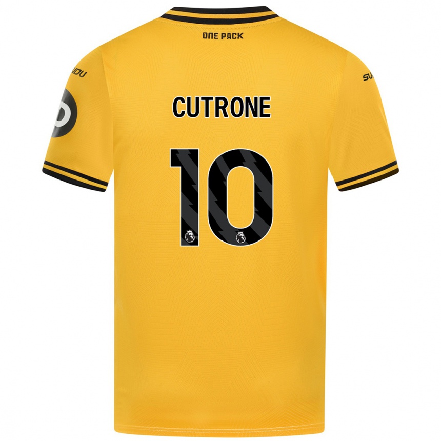 Niño Fútbol Camiseta Patrick Cutrone #10 Amarillo 1ª Equipación 2024/25 Argentina