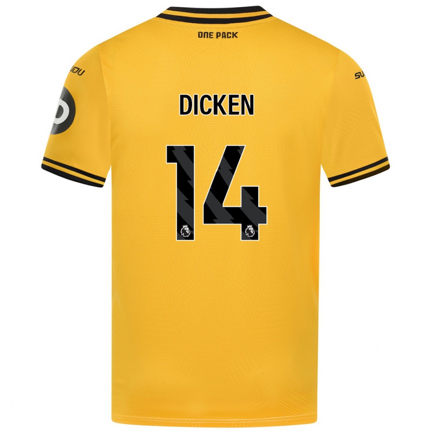 Niño Fútbol Camiseta Amy Dicken #14 Amarillo 1ª Equipación 2024/25 Argentina