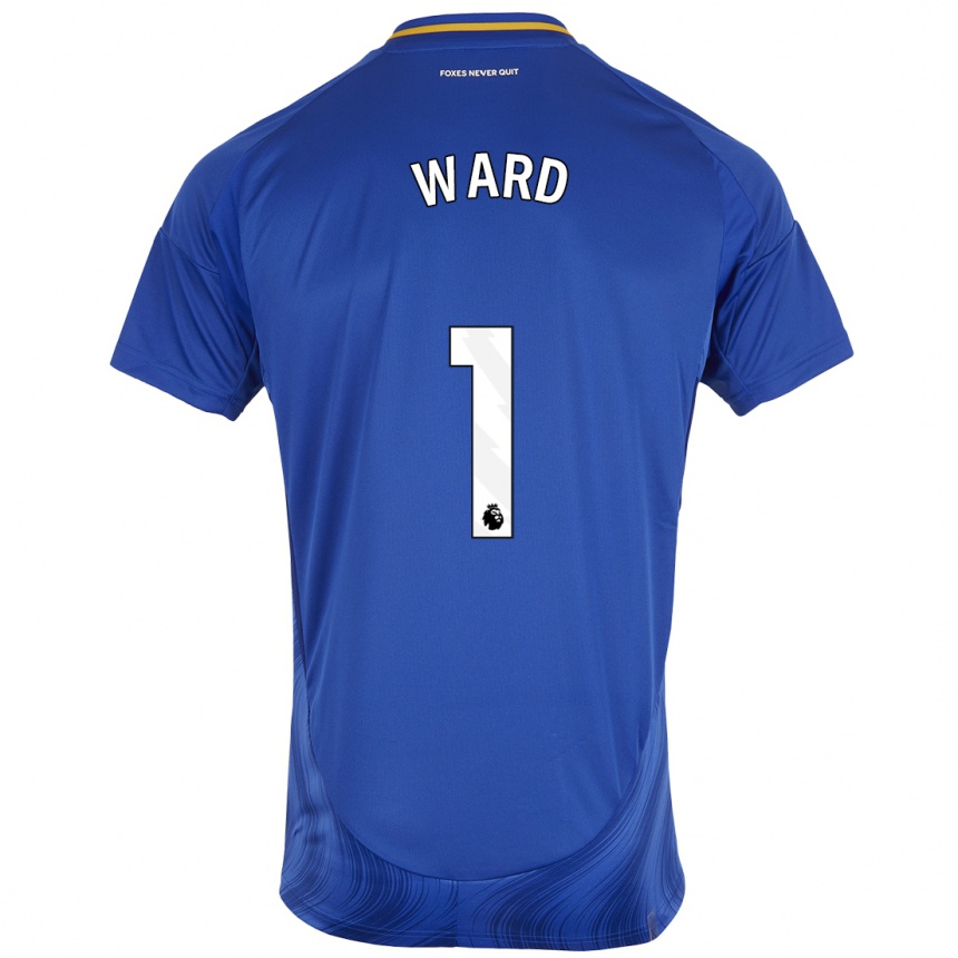 Niño Fútbol Camiseta Danny Ward #1 Azul Blanco 1ª Equipación 2024/25 Argentina