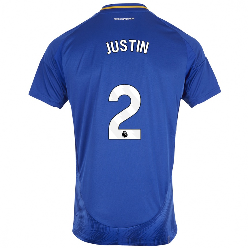 Niño Fútbol Camiseta James Justin #2 Azul Blanco 1ª Equipación 2024/25 Argentina