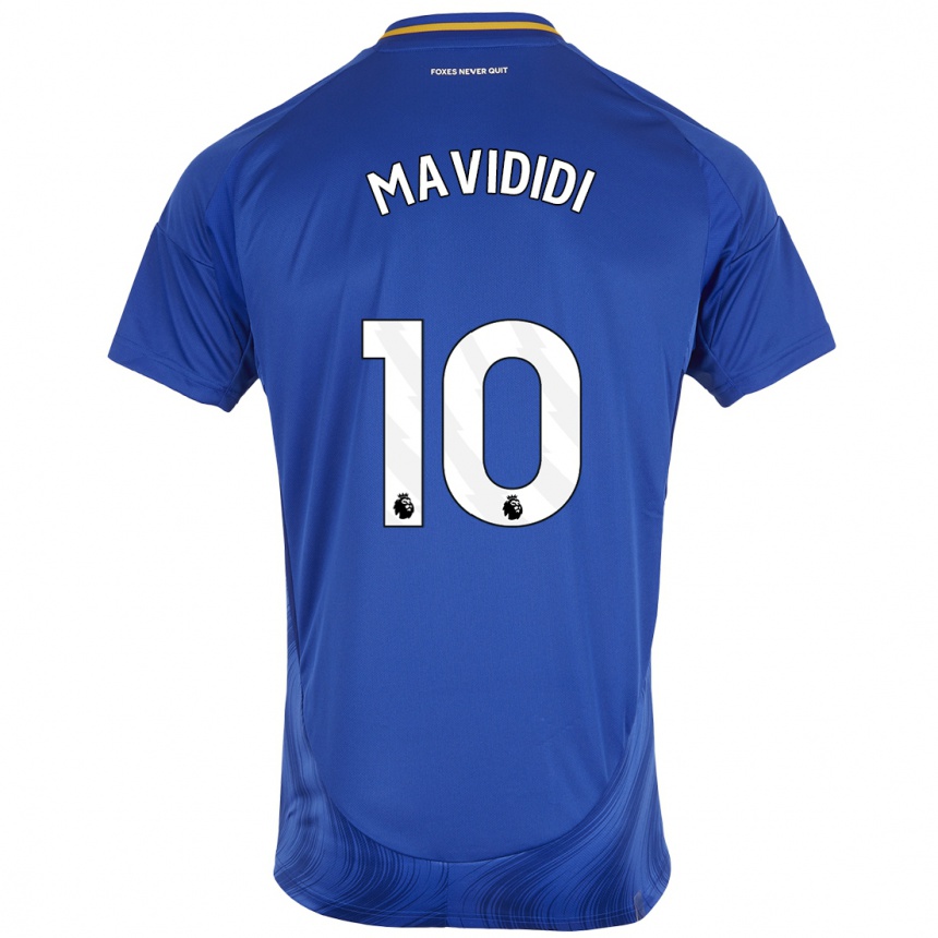 Niño Fútbol Camiseta Stephy Mavididi #10 Azul Blanco 1ª Equipación 2024/25 Argentina