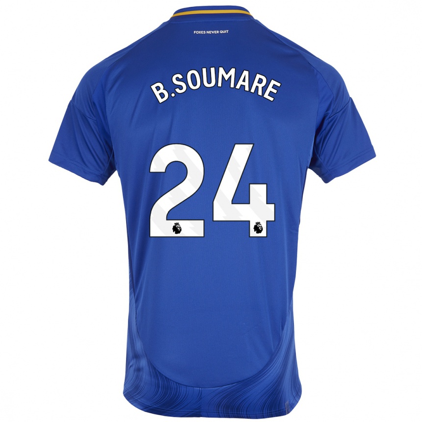 Niño Fútbol Camiseta Boubakary Soumaré #24 Azul Blanco 1ª Equipación 2024/25 Argentina