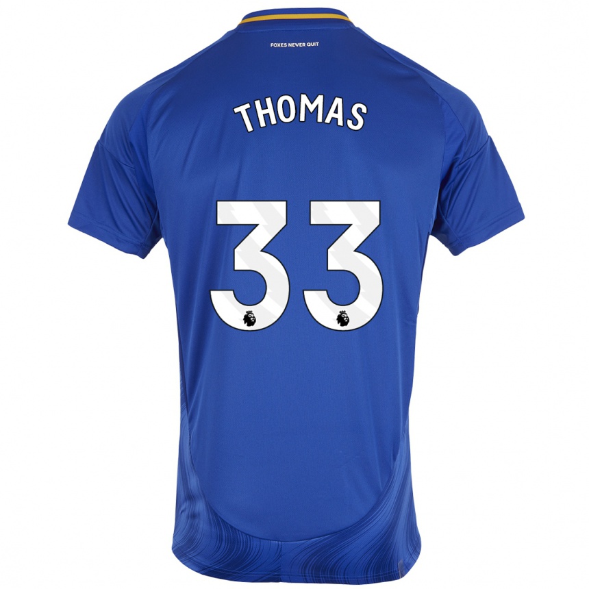 Niño Fútbol Camiseta Luke Thomas #33 Azul Blanco 1ª Equipación 2024/25 Argentina