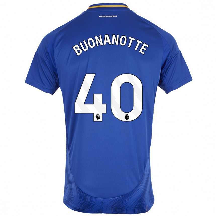 Niño Fútbol Camiseta Facundo Buonanotte #40 Azul Blanco 1ª Equipación 2024/25 Argentina