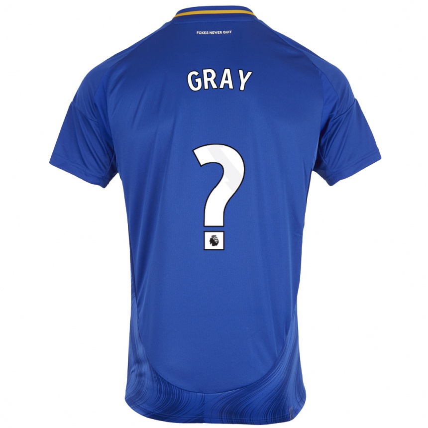 Niño Fútbol Camiseta Kevon Gray #0 Azul Blanco 1ª Equipación 2024/25 Argentina