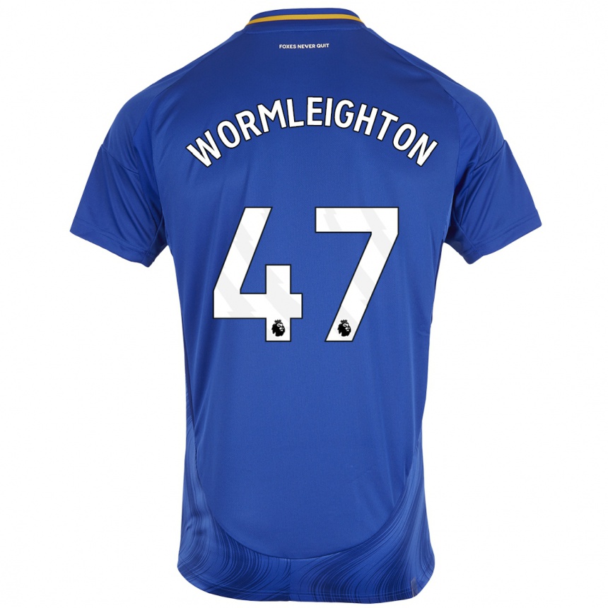 Niño Fútbol Camiseta Joe Wormleighton #47 Azul Blanco 1ª Equipación 2024/25 Argentina