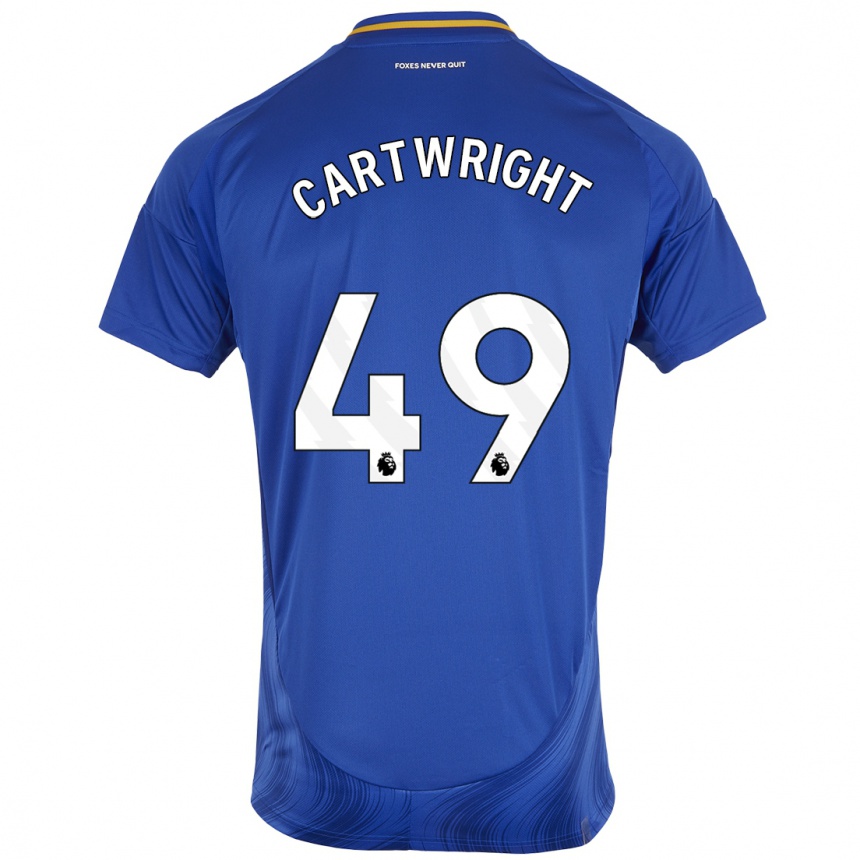 Niño Fútbol Camiseta Henry Cartwright #49 Azul Blanco 1ª Equipación 2024/25 Argentina