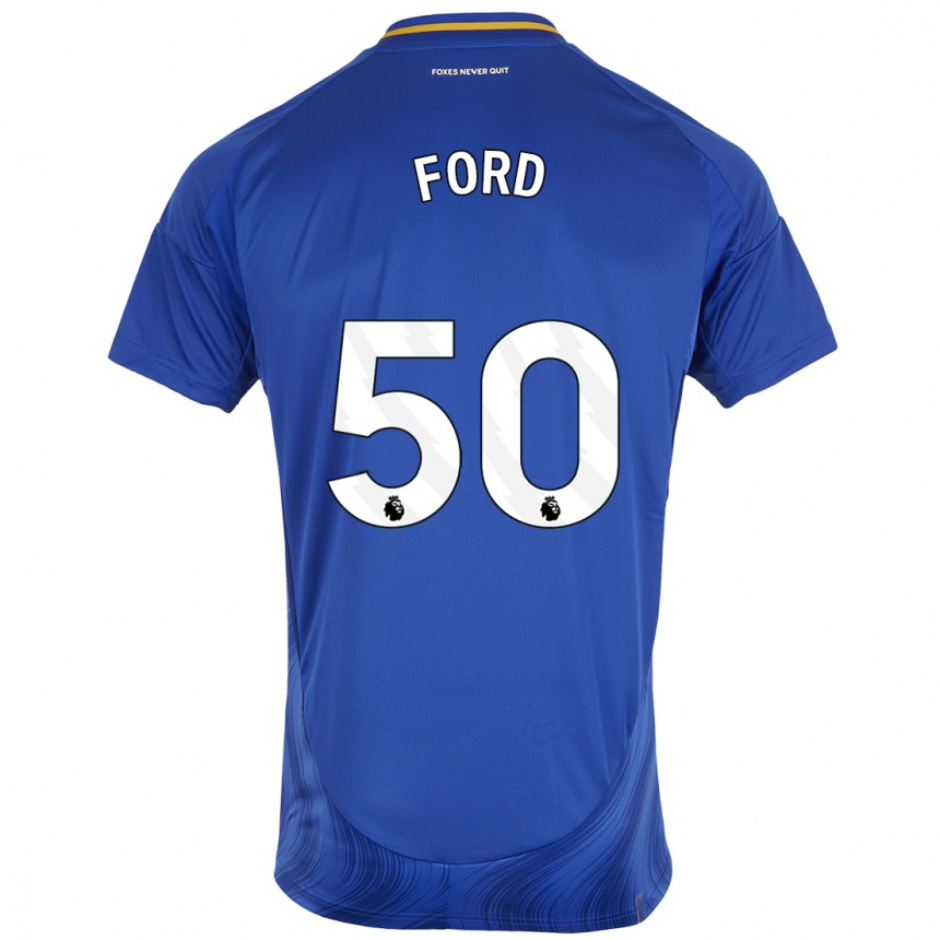 Niño Fútbol Camiseta Harvey Godsmark-Ford #50 Azul Blanco 1ª Equipación 2024/25 Argentina