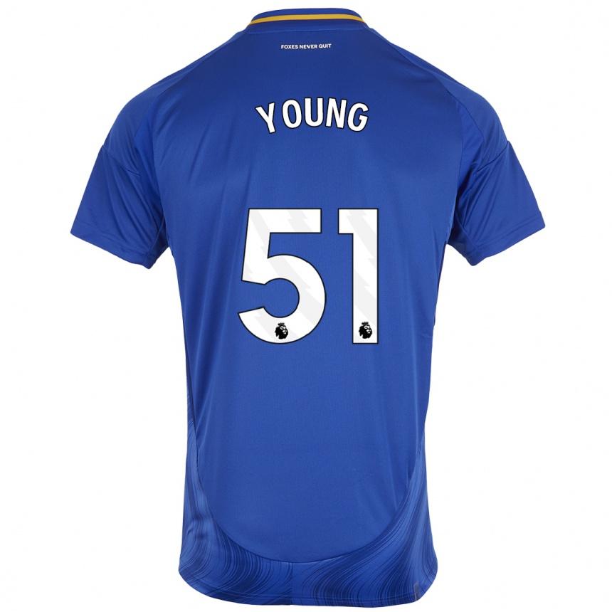 Niño Fútbol Camiseta Brad Young #51 Azul Blanco 1ª Equipación 2024/25 Argentina