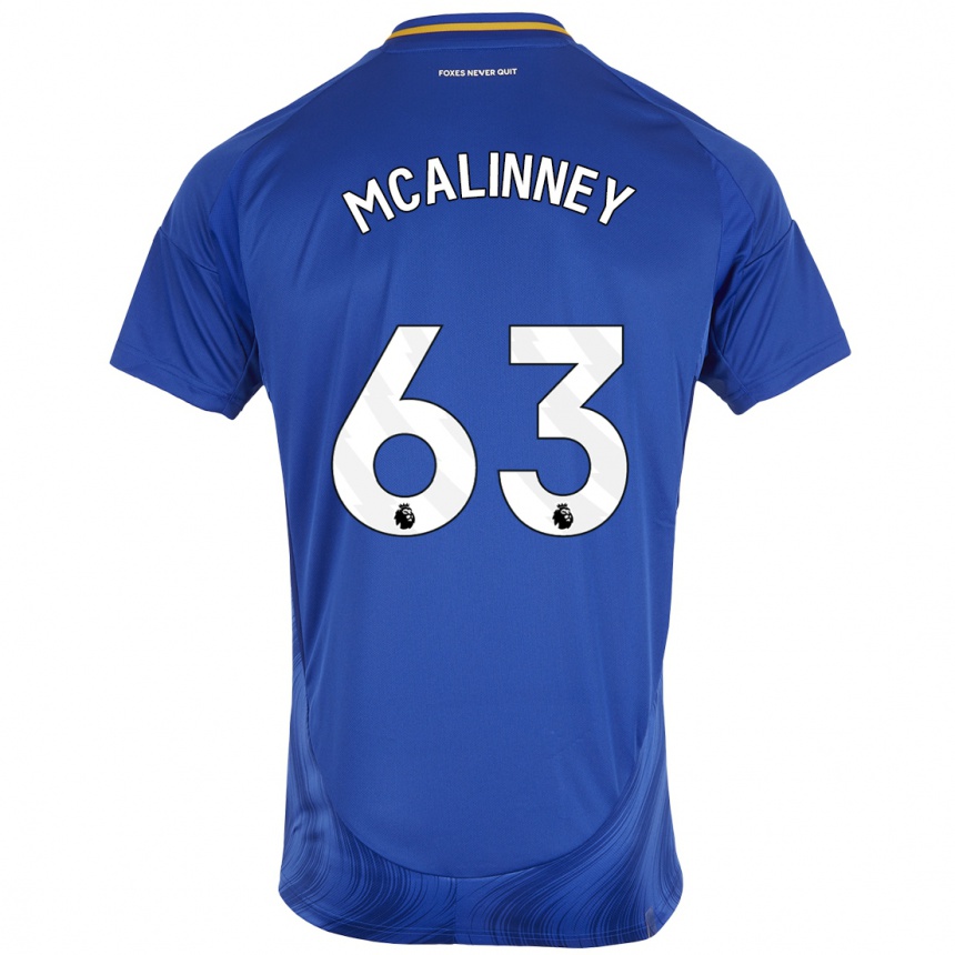 Niño Fútbol Camiseta Liam Mcalinney #63 Azul Blanco 1ª Equipación 2024/25 Argentina