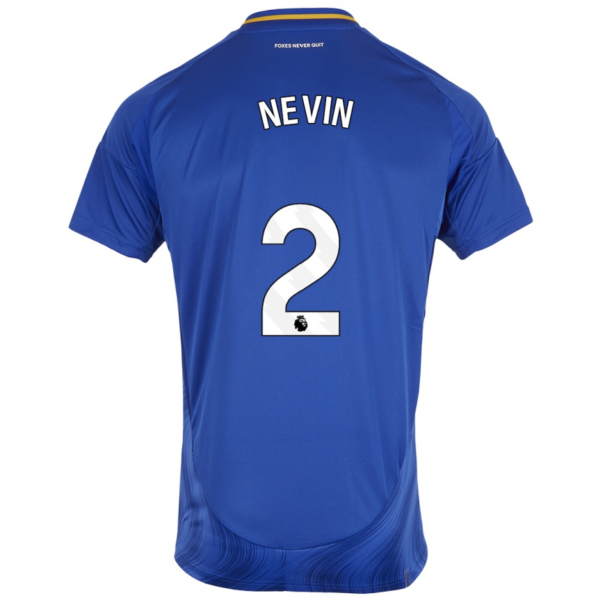 Niño Fútbol Camiseta Courtney Nevin #2 Azul Blanco 1ª Equipación 2024/25 Argentina