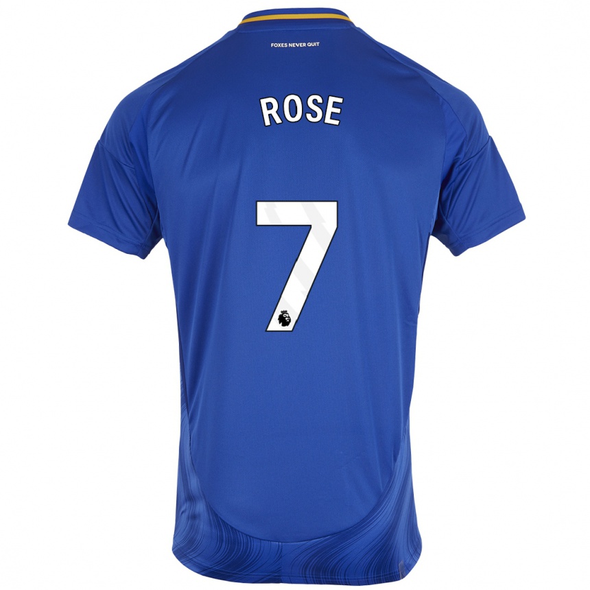 Niño Fútbol Camiseta Deanne Rose #7 Azul Blanco 1ª Equipación 2024/25 Argentina