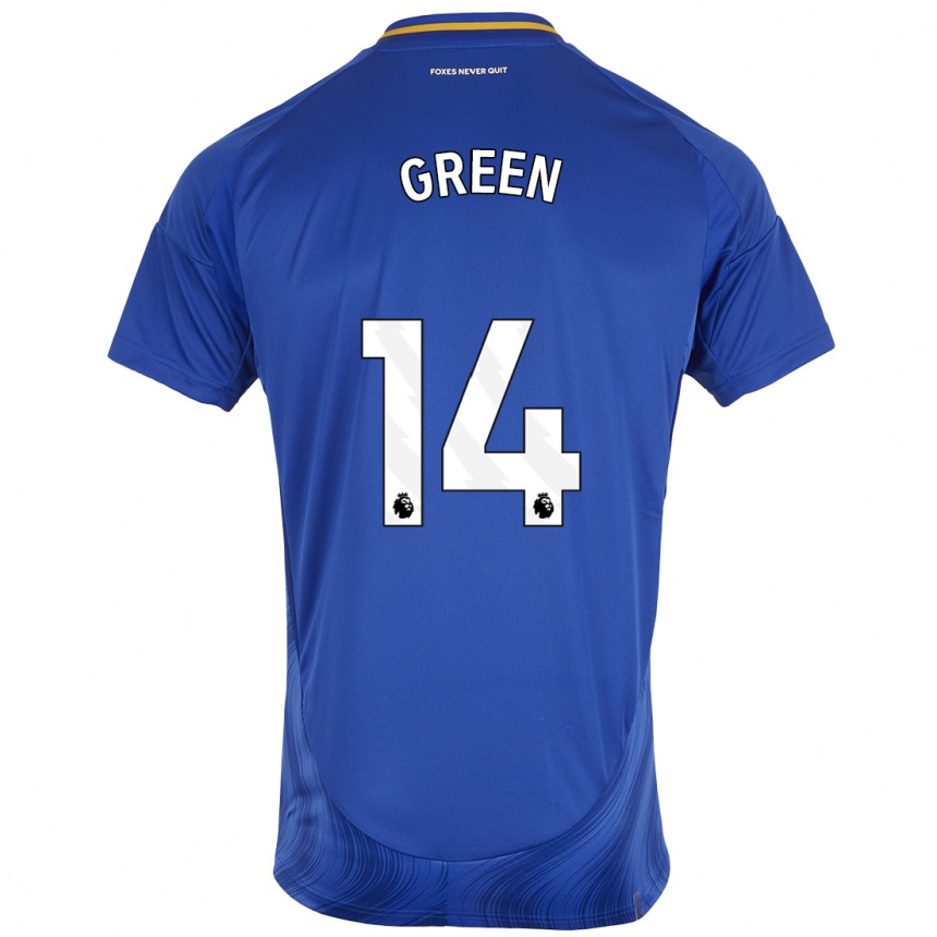 Niño Fútbol Camiseta Josie Green #14 Azul Blanco 1ª Equipación 2024/25 Argentina