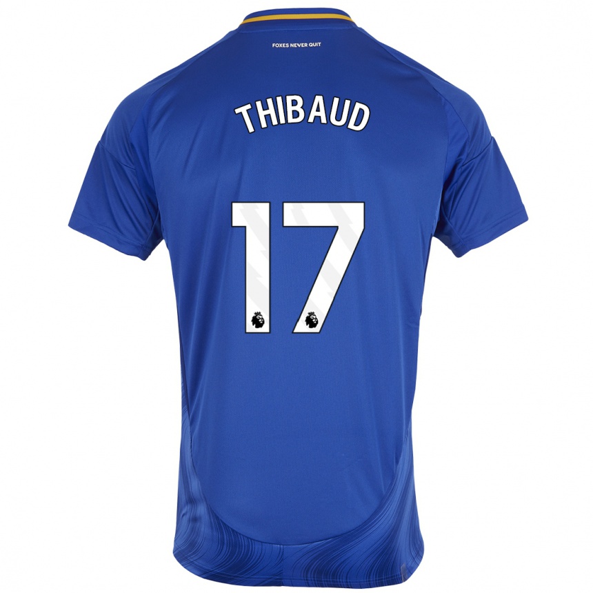 Niño Fútbol Camiseta Julie Thibaud #17 Azul Blanco 1ª Equipación 2024/25 Argentina