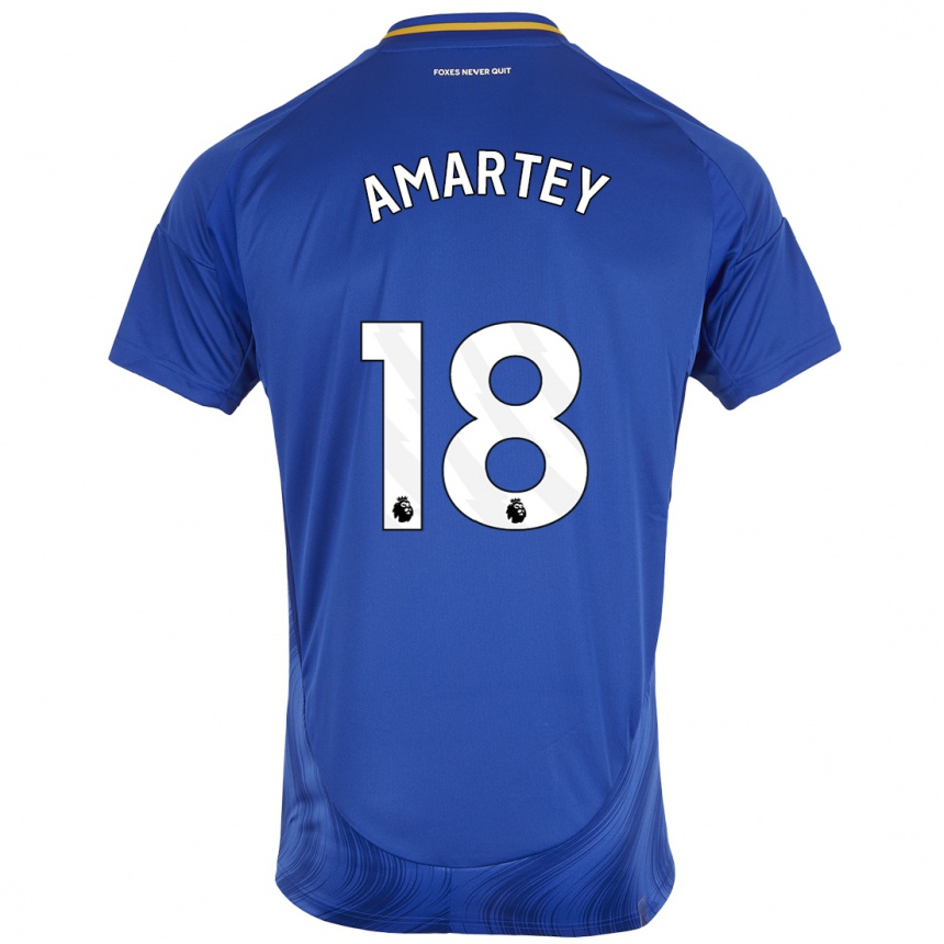 Niño Fútbol Camiseta Daniel Amartey #18 Azul Blanco 1ª Equipación 2024/25 Argentina