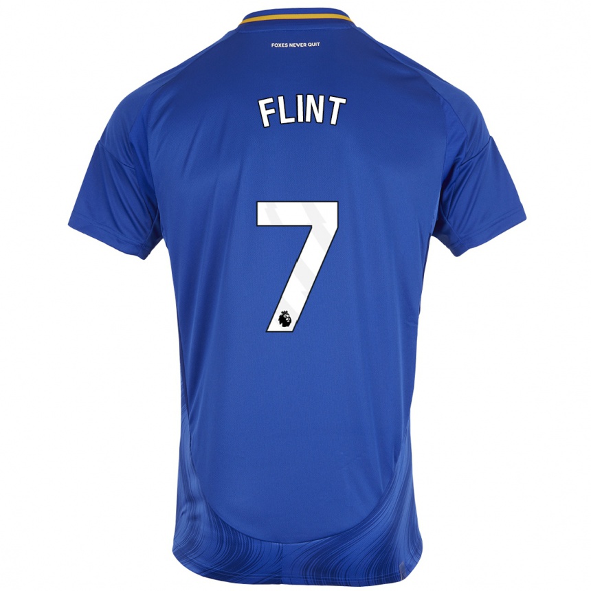 Niño Fútbol Camiseta Natasha Flint #7 Azul Blanco 1ª Equipación 2024/25 Argentina