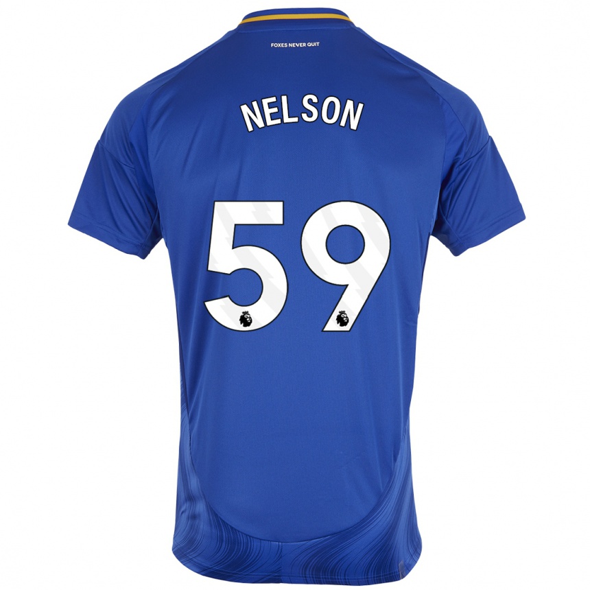 Niño Fútbol Camiseta Ronny Nelson #59 Azul Blanco 1ª Equipación 2024/25 Argentina