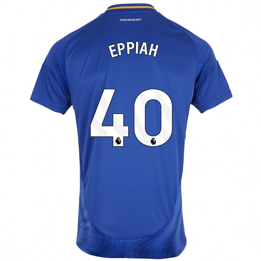 Niño Fútbol Camiseta Josh Eppiah #40 Azul Blanco 1ª Equipación 2024/25 Argentina