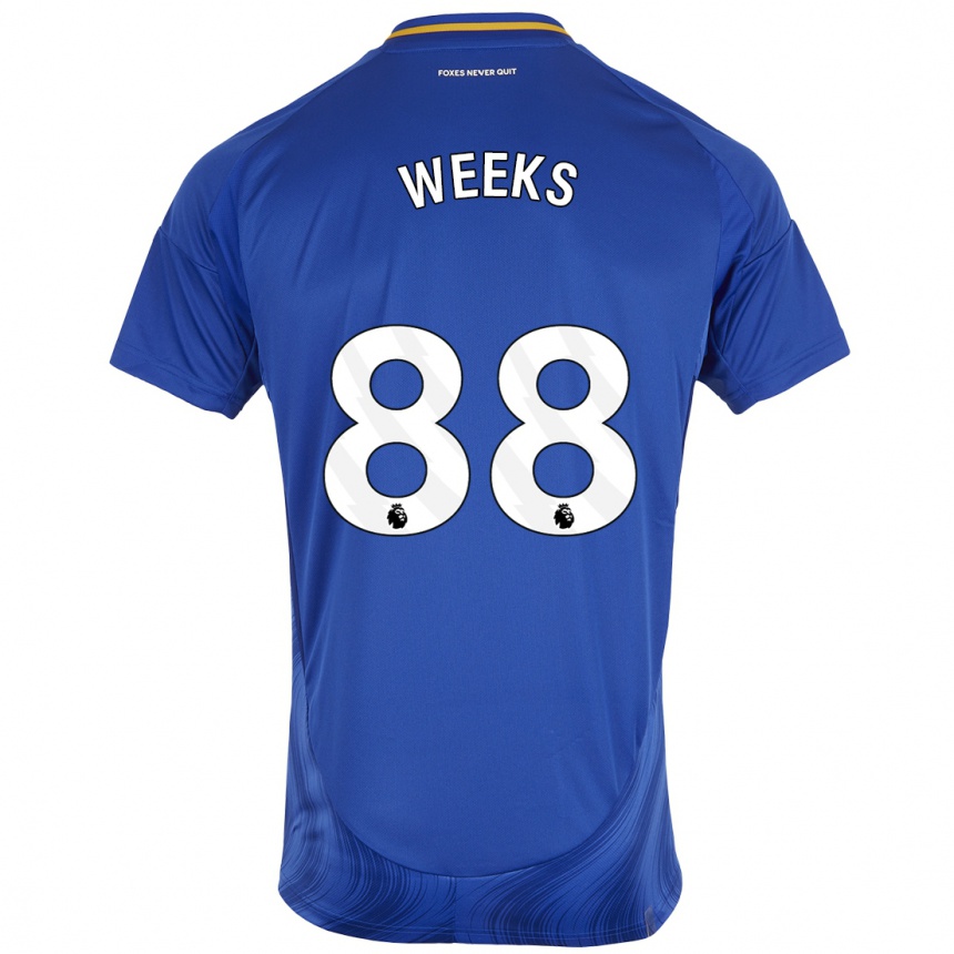 Niño Fútbol Camiseta Tyler Weeks #88 Azul Blanco 1ª Equipación 2024/25 Argentina