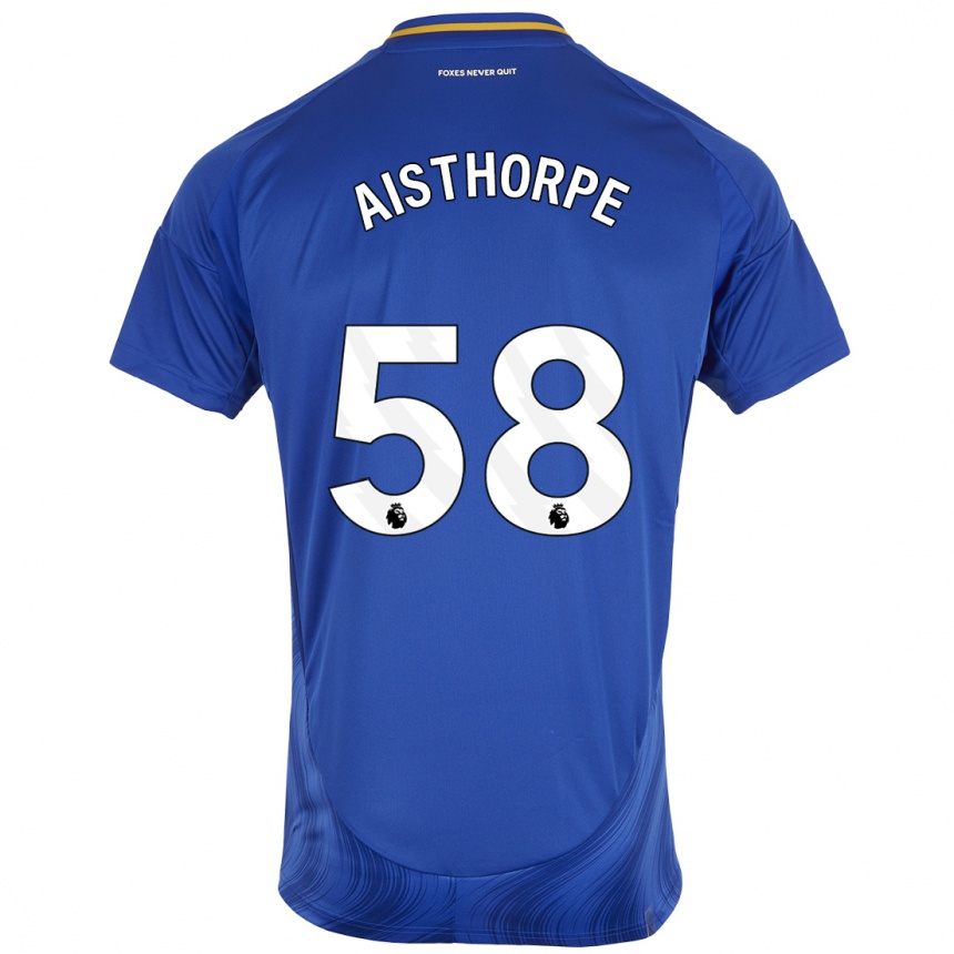 Niño Fútbol Camiseta Bailey Aisthorpe #58 Azul Blanco 1ª Equipación 2024/25 Argentina