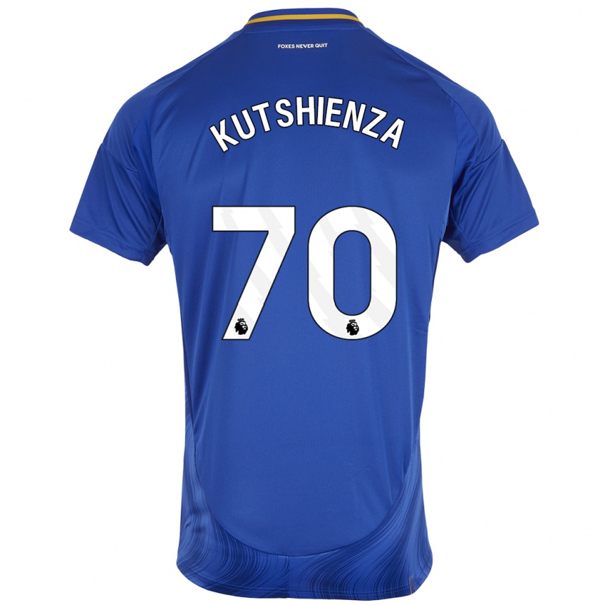 Niño Fútbol Camiseta Jesper Kutshienza #70 Azul Blanco 1ª Equipación 2024/25 Argentina