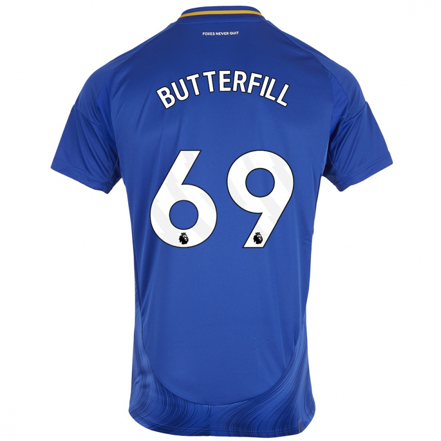 Niño Fútbol Camiseta Jack Butterfill #69 Azul Blanco 1ª Equipación 2024/25 Argentina