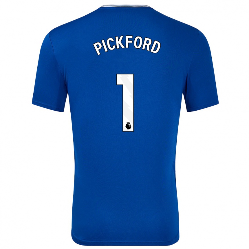 Niño Fútbol Camiseta Pickford #1 Azul Con 1ª Equipación 2024/25 Argentina