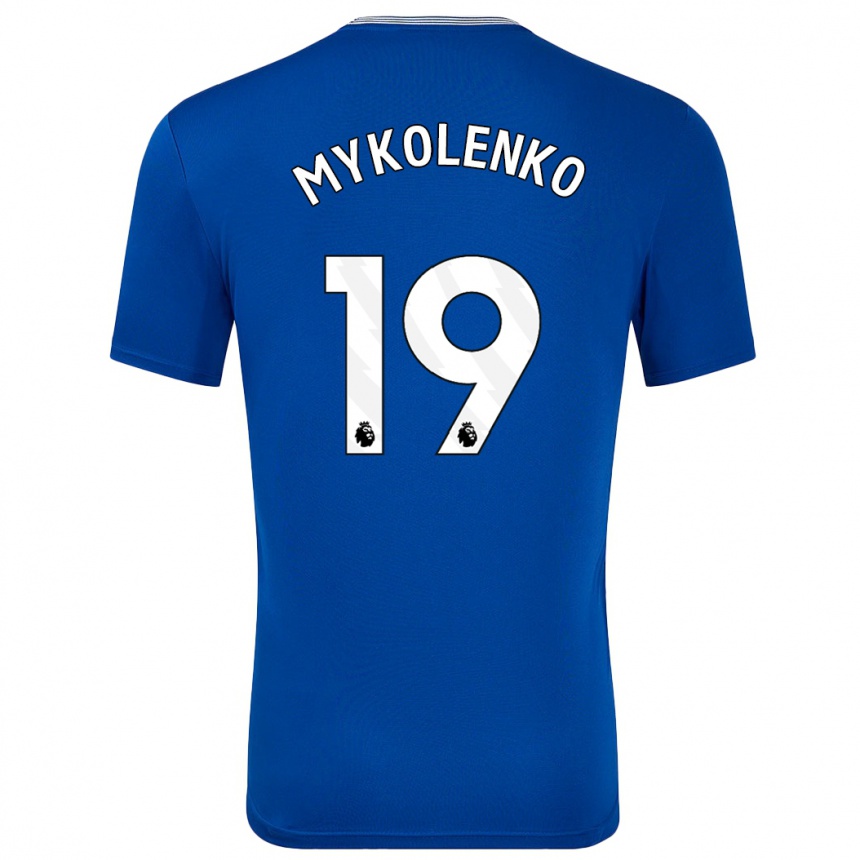 Niño Fútbol Camiseta Vitaliy Mykolenko #19 Azul Con 1ª Equipación 2024/25 Argentina