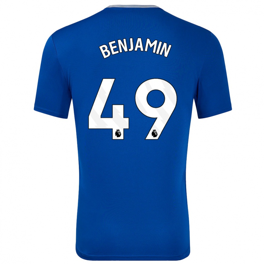 Niño Fútbol Camiseta Omari Benjamin #49 Azul Con 1ª Equipación 2024/25 Argentina