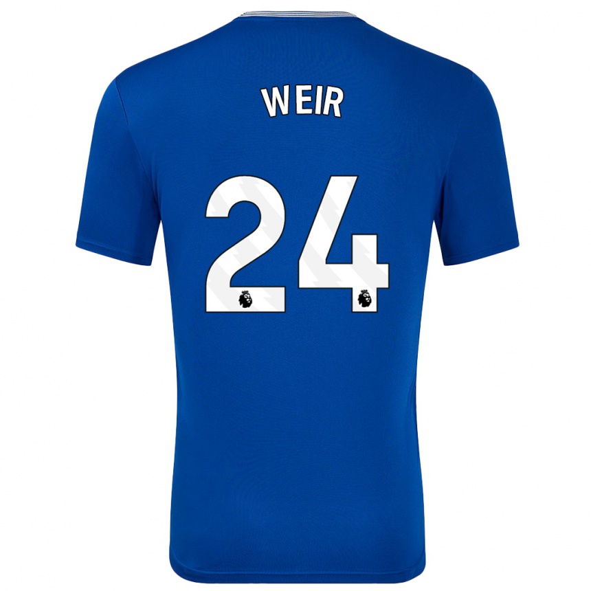 Niño Fútbol Camiseta Kenzie Weir #24 Azul Con 1ª Equipación 2024/25 Argentina