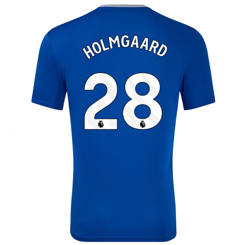 Niño Fútbol Camiseta Karen Holmgaard #28 Azul Con 1ª Equipación 2024/25 Argentina