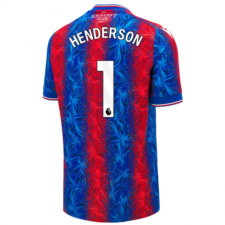 Niño Fútbol Camiseta Dean Henderson #1 Rayas Rojas Y Azules 1ª Equipación 2024/25 Argentina