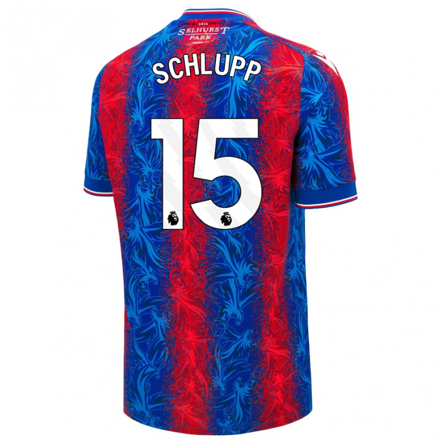 Niño Fútbol Camiseta Jeffrey Schlupp #15 Rayas Rojas Y Azules 1ª Equipación 2024/25 Argentina