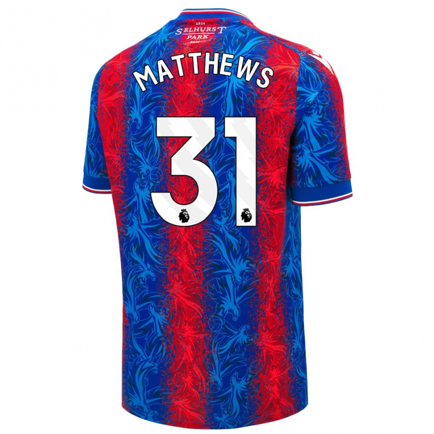 Niño Fútbol Camiseta Remi Matthews #31 Rayas Rojas Y Azules 1ª Equipación 2024/25 Argentina