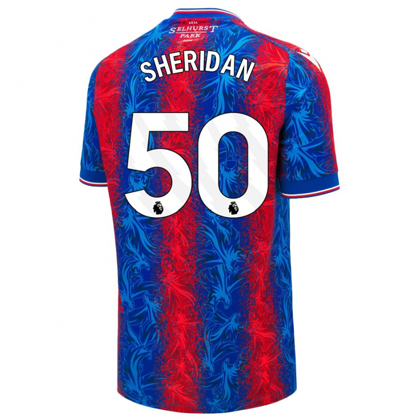 Niño Fútbol Camiseta Joe Sheridan #50 Rayas Rojas Y Azules 1ª Equipación 2024/25 Argentina