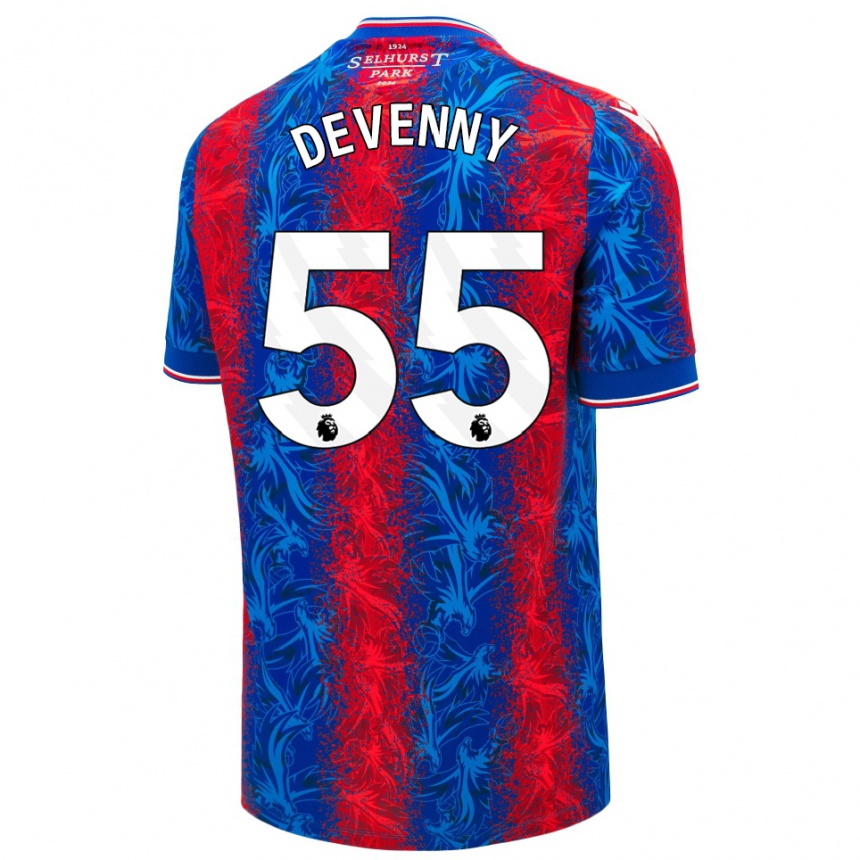 Niño Fútbol Camiseta Justin Devenny #55 Rayas Rojas Y Azules 1ª Equipación 2024/25 Argentina