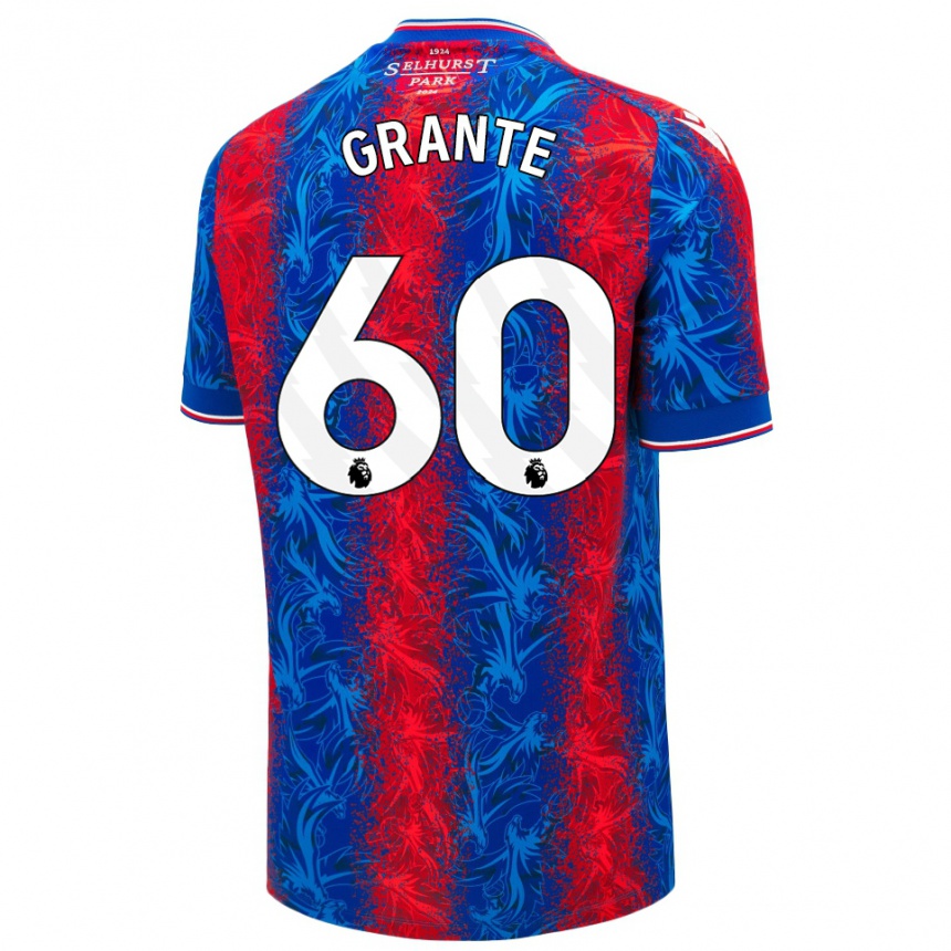 Niño Fútbol Camiseta Jake Grante #60 Rayas Rojas Y Azules 1ª Equipación 2024/25 Argentina