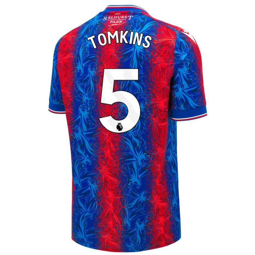 Niño Fútbol Camiseta James Tomkins #5 Rayas Rojas Y Azules 1ª Equipación 2024/25 Argentina