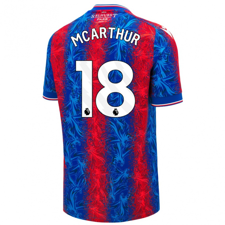 Niño Fútbol Camiseta James Mcarthur #18 Rayas Rojas Y Azules 1ª Equipación 2024/25 Argentina