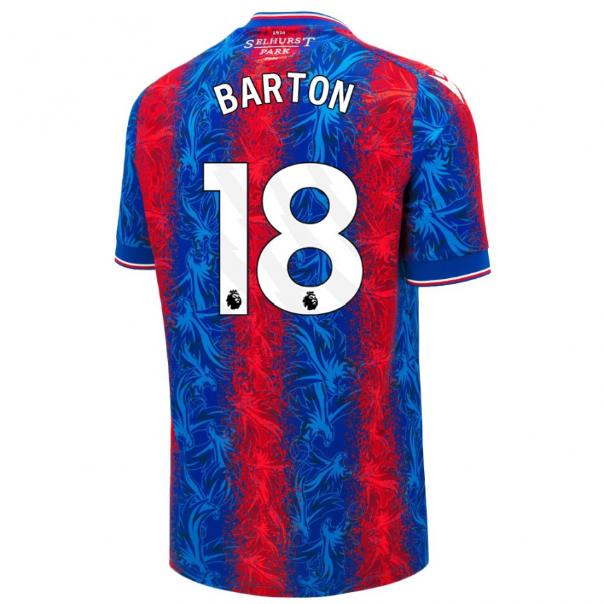 Niño Fútbol Camiseta Kirsty Barton #18 Rayas Rojas Y Azules 1ª Equipación 2024/25 Argentina