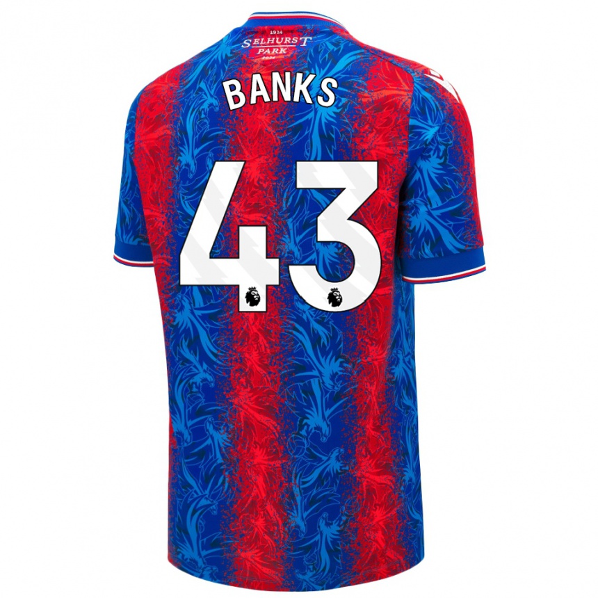 Niño Fútbol Camiseta Scott Banks #43 Rayas Rojas Y Azules 1ª Equipación 2024/25 Argentina