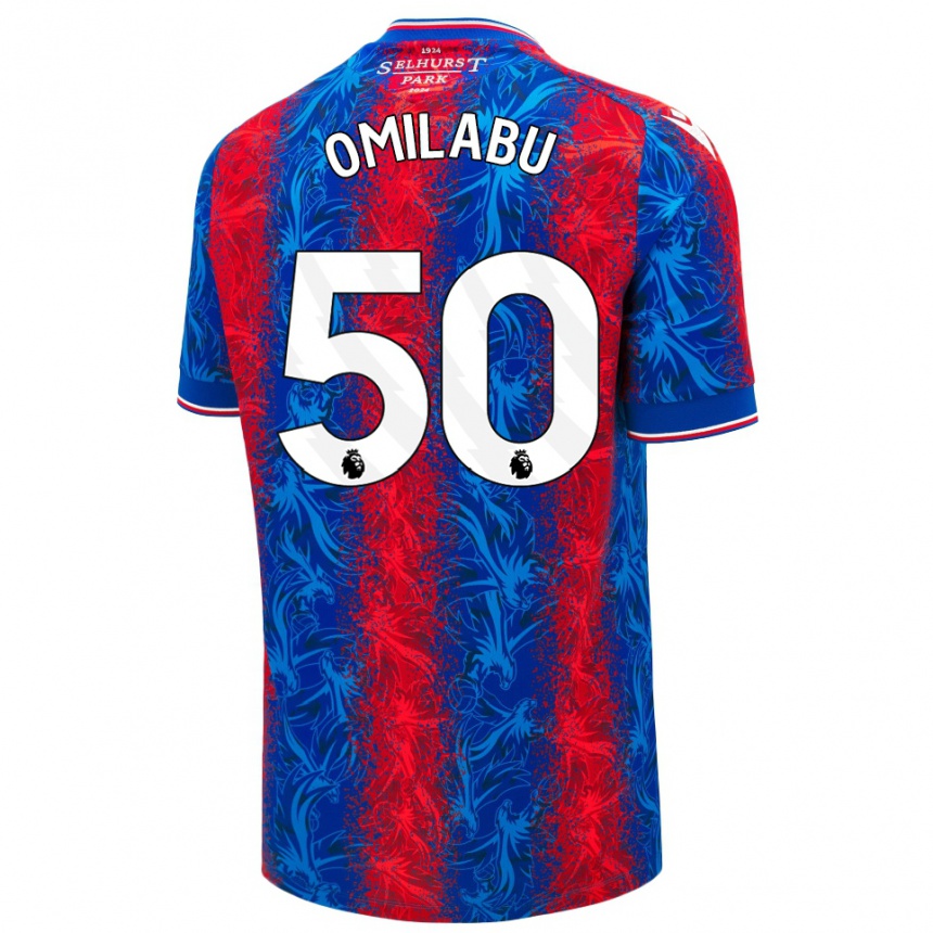 Niño Fútbol Camiseta David Omilabu #50 Rayas Rojas Y Azules 1ª Equipación 2024/25 Argentina