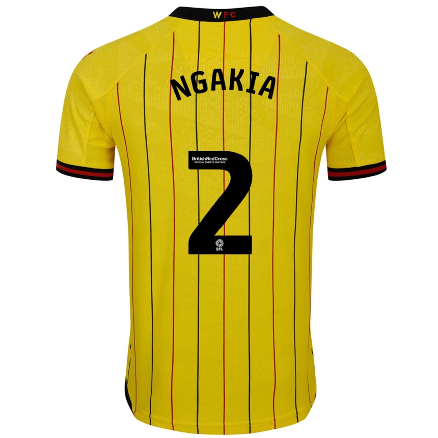 Niño Fútbol Camiseta Jeremy Ngakia #2 Amarillo Negro 1ª Equipación 2024/25 Argentina