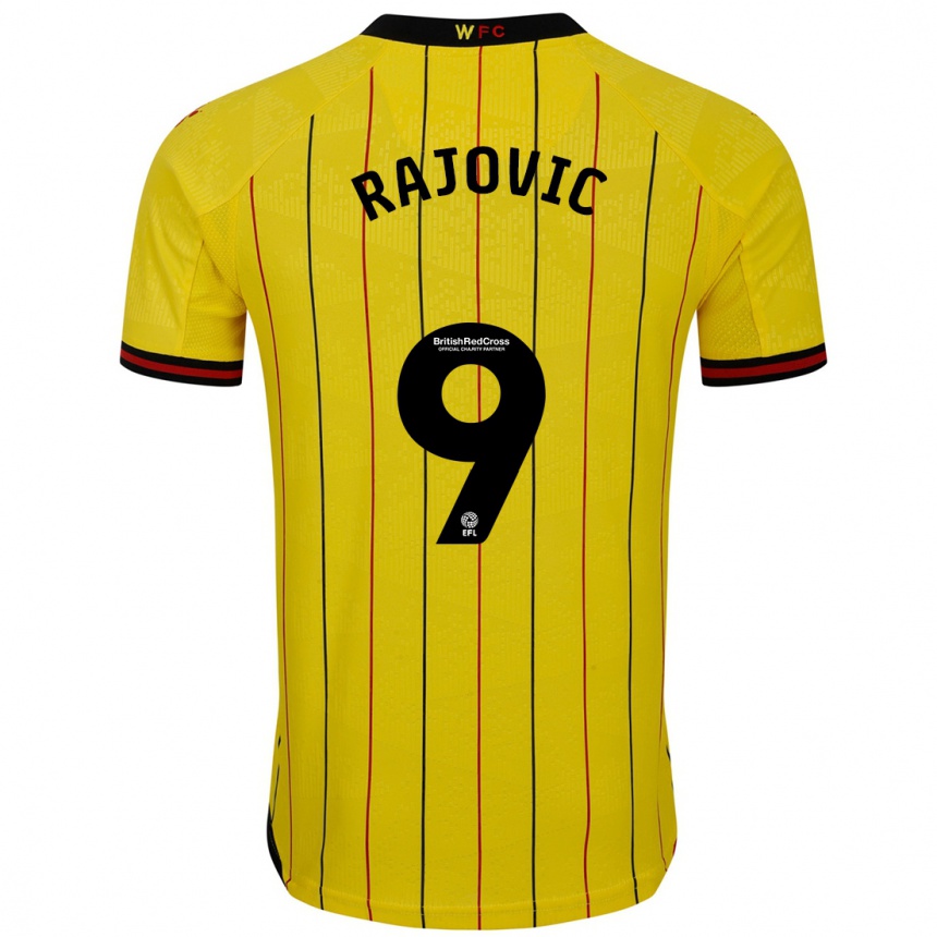 Niño Fútbol Camiseta Mileta Rajovic #9 Amarillo Negro 1ª Equipación 2024/25 Argentina