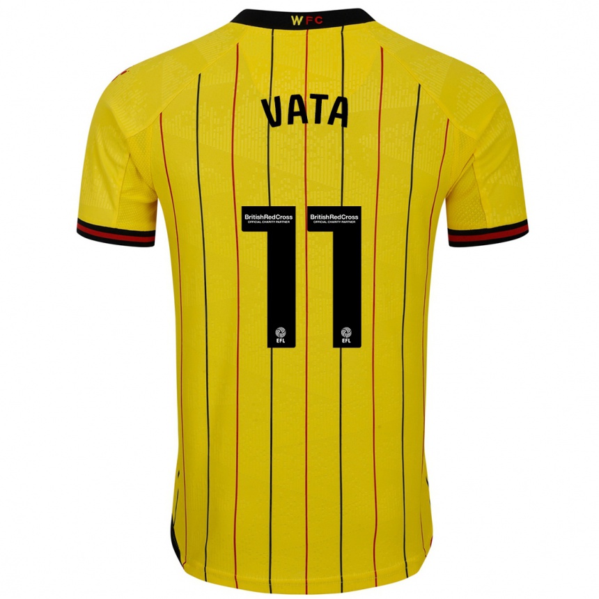 Niño Fútbol Camiseta Rocco Vata #11 Amarillo Negro 1ª Equipación 2024/25 Argentina