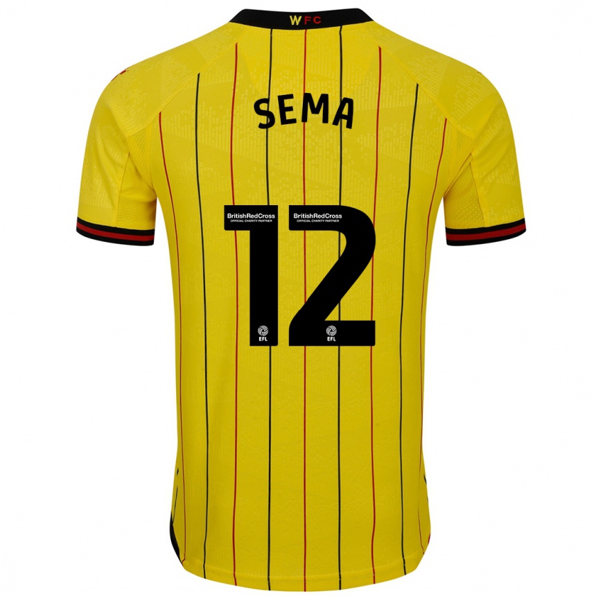 Niño Fútbol Camiseta Ken Sema #12 Amarillo Negro 1ª Equipación 2024/25 Argentina